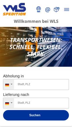 Vorschau der mobilen Webseite www.wls-spedition.de, WLS-Spedition GmbH und WLS-Logistic Services GmbH