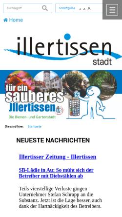 Vorschau der mobilen Webseite www.illertissen.de, Illertissen