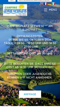Vorschau der mobilen Webseite camping-illmensee.de, Camping Seewiese