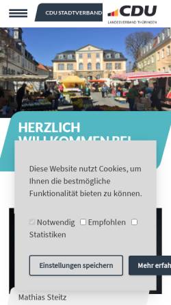 Vorschau der mobilen Webseite cdu-ilmenau.de, CDU-Stadtverband Ilmenau