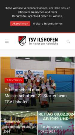 Vorschau der mobilen Webseite www.tsv-ilshofen.de, TSV Ilshofen 1862 e.V.