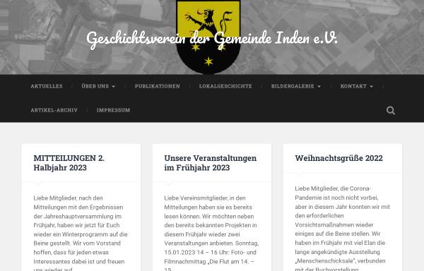 Vorschau von www.geschichtsverein-inden.de, Geschichtsverein der Gemeinde Inden e.V.