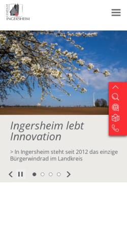 Vorschau der mobilen Webseite www.ingersheim.de, Gemeinde Ingersheim