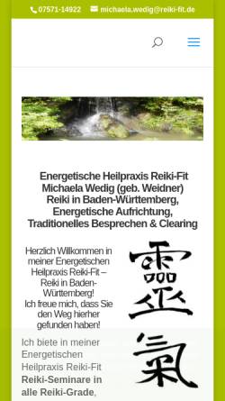 Vorschau der mobilen Webseite www.reiki-fit.de, Energetische Heilpraxis Reiki-Fit Michaela Wedig