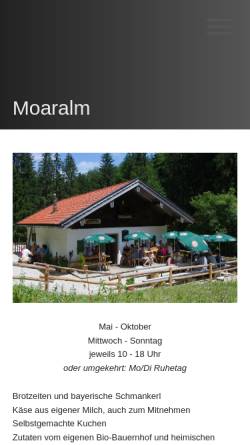 Vorschau der mobilen Webseite www.moarhof-inzell.de, Moarhof
