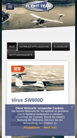 Vorschau der mobilen Webseite www.flight-team.de, Flight Team