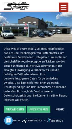 Vorschau der mobilen Webseite www.fiat-spielberger.de, Autohaus Spielberger