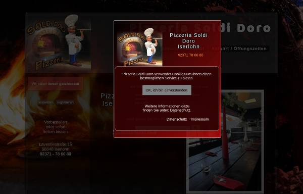 Vorschau von www.pizzeria-soldi-doro.de, Pizzeria Soldi Doro