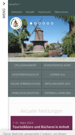 Vorschau der mobilen Webseite www.isselburg.de, Isselburg