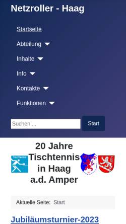 Vorschau der mobilen Webseite netzroller-haag.de, VfR Haag a.d. Amper e.V