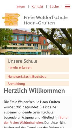 Vorschau der mobilen Webseite www.fwshaan.de, Freie Waldorfschule Haan-Gruiten e.V.