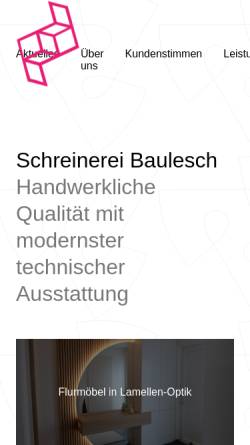 Vorschau der mobilen Webseite www.baulesch.de, Schreinerei Baulesch