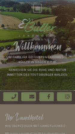 Vorschau der mobilen Webseite www.landhotel-buller.de, Landhotel Buller am Teutoburger Wald
