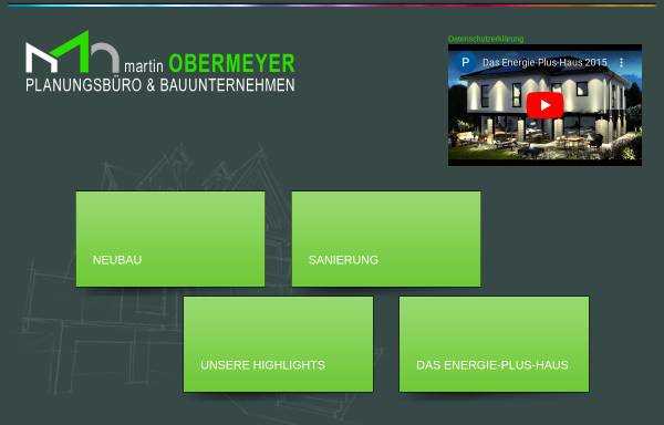 Vorschau von www.martin-obermeyer.de, Planungsbüro & Bauunternehmen Martin Obermeyer GmbH & Co. KG