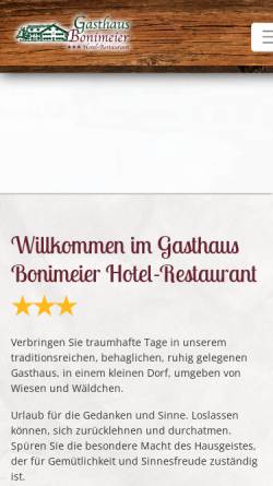 Vorschau der mobilen Webseite www.gasthaus-bonimeier.de, Gasthaus Bonimeier, Niedergottsau