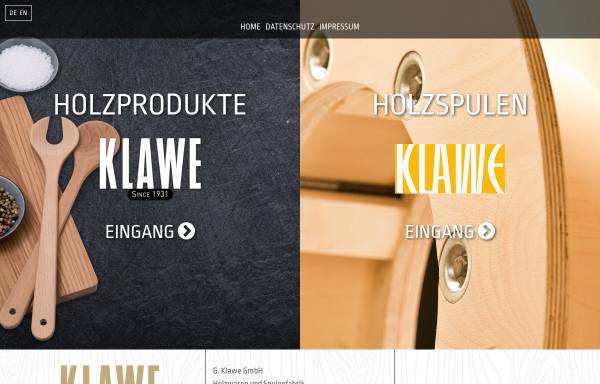 Vorschau von www.klawe.com, G. Klawe Holzwaren- und Spulenfabrik GmbH
