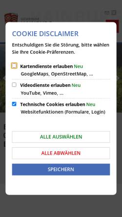 Vorschau der mobilen Webseite www.hainburg.de, Gemeinde Hainburg