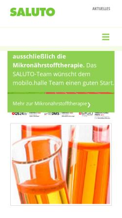 Vorschau der mobilen Webseite www.saluto.de, Saluto - Gesellschaft für Sport und Gesundheit.