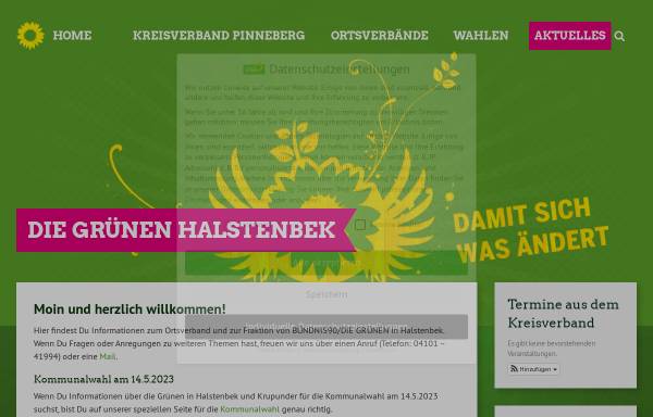 Vorschau von www.gruene-pi.de, Bündnis 90/Die Grünen Halstenbek