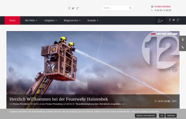 Vorschau von www.feuerwehr-halstenbek.de, Freiwillige Feuerwehr Halstenbek