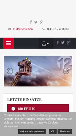 Vorschau der mobilen Webseite www.feuerwehr-halstenbek.de, Freiwillige Feuerwehr Halstenbek