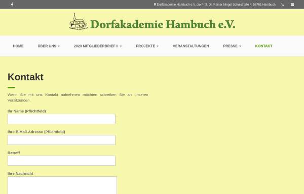 Vorschau von www.dorfakademie-hambuch.de, Dorfakademie Hambuch e.V.