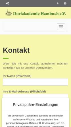 Vorschau der mobilen Webseite www.dorfakademie-hambuch.de, Dorfakademie Hambuch e.V.