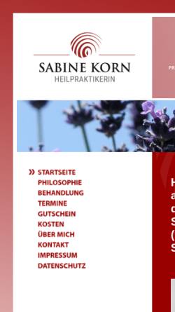 Vorschau der mobilen Webseite www.heilpraktikerin-sabine-beumer.de, Beumer, Sabine