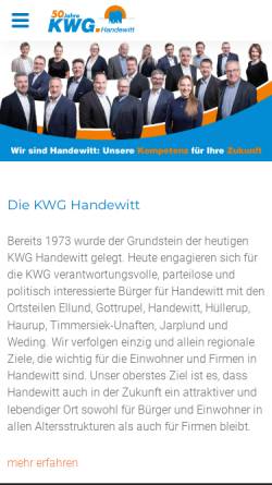 Vorschau der mobilen Webseite www.kwg-handewitt.de, Kommunale Wählergemeinschaft Handewitt