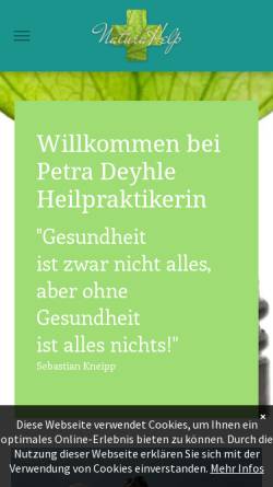 Vorschau der mobilen Webseite www.naturheilpraxis-deyhle.de, Deyhle, Petra