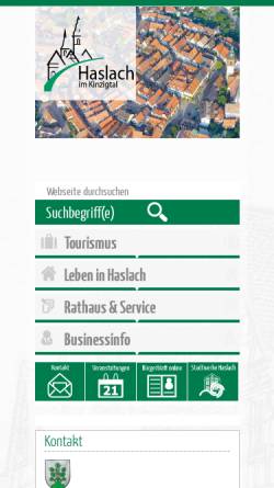 Vorschau der mobilen Webseite www.haslach.de, Haslach