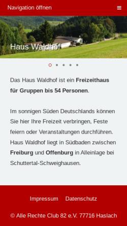 Vorschau der mobilen Webseite www.hauswaldhof.de, Haus Waldhof