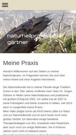Vorschau der mobilen Webseite www.naturheilkunde-gaertner.de, Gärtner, Anja