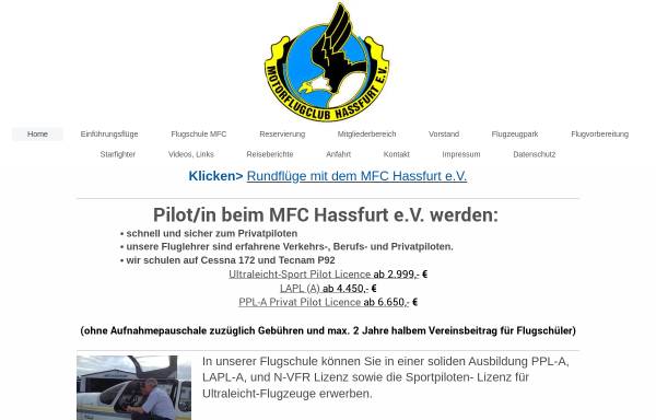 Vorschau von www.mfc-hassfurt.eu, Motorflugclub Hassfurt