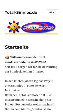 Vorschau der mobilen Webseite www.total-sinnlos.de, Total-Sinnlos.de