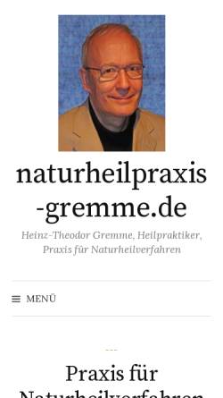Vorschau der mobilen Webseite www.naturheilpraxis-gremme.de, Gremme, Heinz-Theo