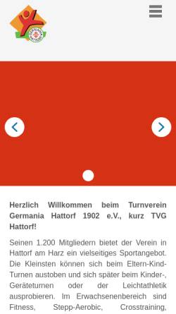 Vorschau der mobilen Webseite www.tvg-hattorf.de, TVG Hattorf
