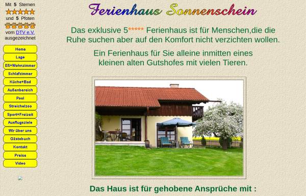 Vorschau von www.ferienhaussonnenschein.de, Ferienhaus Sonnenschein