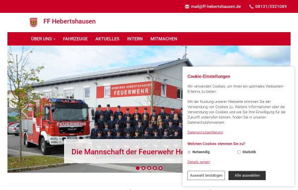 Vorschau von www.ff-hebertshausen.de, Freiwillige Feuerwehr Hebertshausen