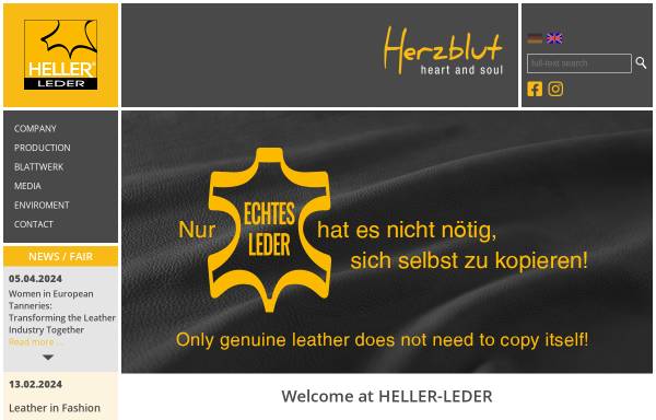 Vorschau von www.heller-leder.com, Heller Leder GmbH & Co. KG