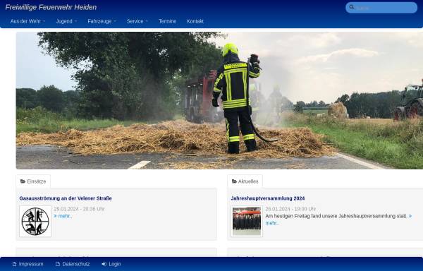 Vorschau von www.feuerwehr-heiden.de, Freiwillige Feuerwehr Heiden