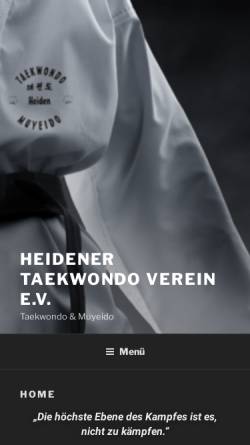 Vorschau der mobilen Webseite taekwondo-heiden.de, Heidener Muyeido Verein e.V.