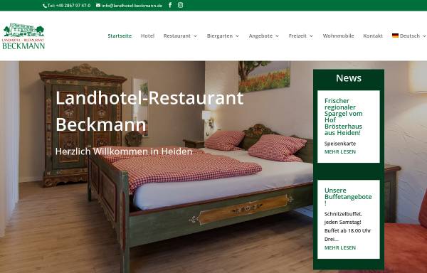 Vorschau von www.landhotel-beckmann.de, Landhotel und Restaurant Beckmann