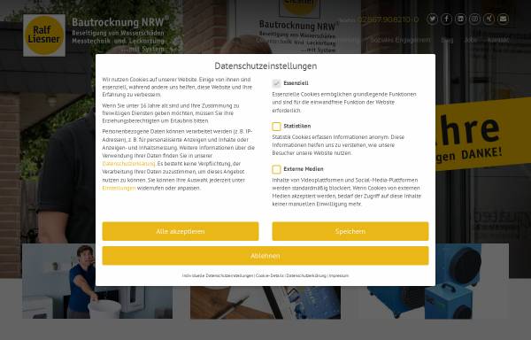 Vorschau von www.bautrocknung-nrw.de, Liesner Bautrocknung und Vermietungsservice