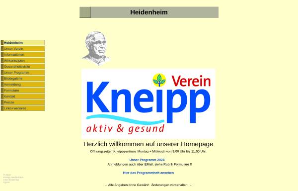 Vorschau von www.kneipp-heidenheim.de, Kneippverein Heidenheim e. V.