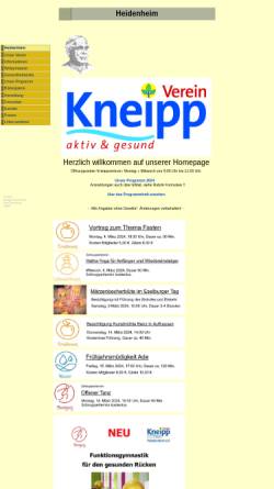 Vorschau der mobilen Webseite www.kneipp-heidenheim.de, Kneippverein Heidenheim e. V.