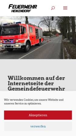 Vorschau der mobilen Webseite www.ff-heikendorf.de, Freiwillige Feuerwehr Heikendorf