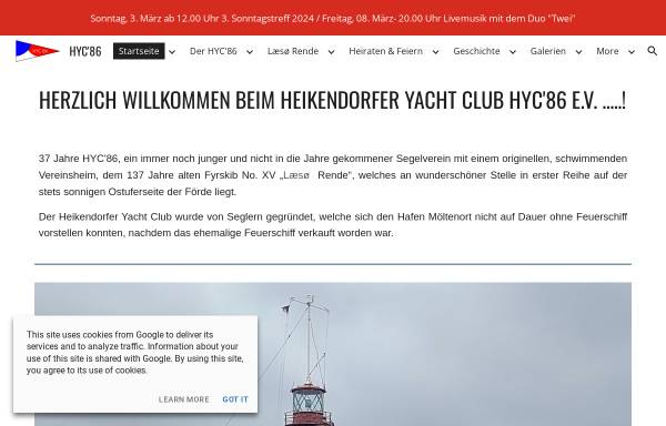 Vorschau von www.hyc86.de, Heikendorfer Yacht Club HYC86 e.V.