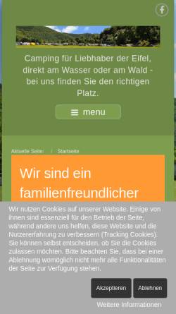 Vorschau der mobilen Webseite heimbacher-campingplatz.de, Heimbacher Campingplatz