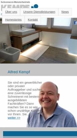 Vorschau der mobilen Webseite www.schreiner-kempf.de, Schreinerei Alfred Kempf GmbH